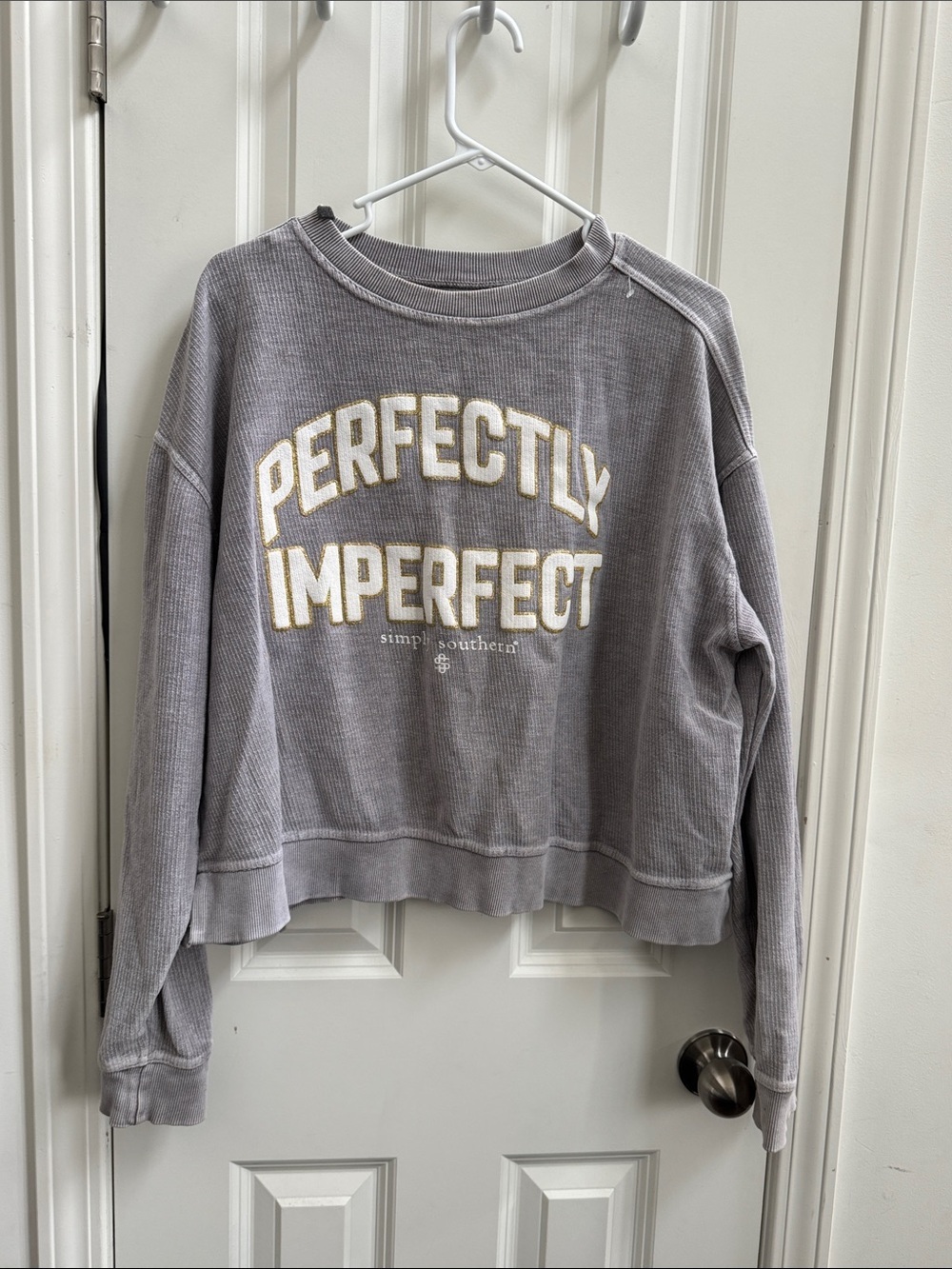 Simply Southern Gray 'Perfectly Imperfect' Crew Sweatshirt
